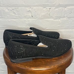 Steve Madden NWT Never Worn Black Cavia Loafers Studded Rhinestone
